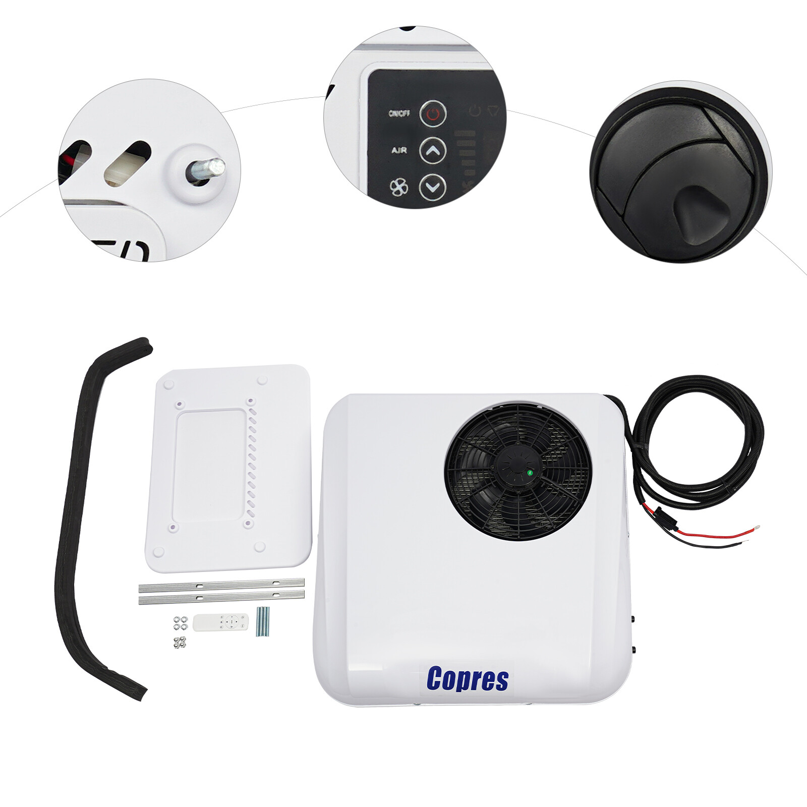 12V Electric Parking Rooftop Air Conditioner RV AC Unit for Caravan RV Efficient