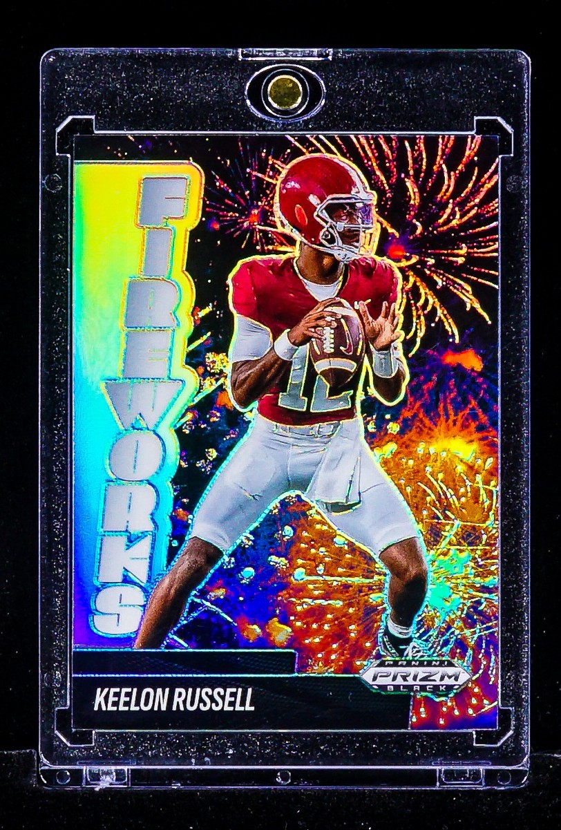 Keelon Russell RARE PRIZM BLACK FIREWORKS FOIL CARD ALABAMA CRIMSON TIDE Keelon Russell RARE PRIZM BLACK FIREWORKS FOIL CARD ALABAMA CRIMSON TIDE
