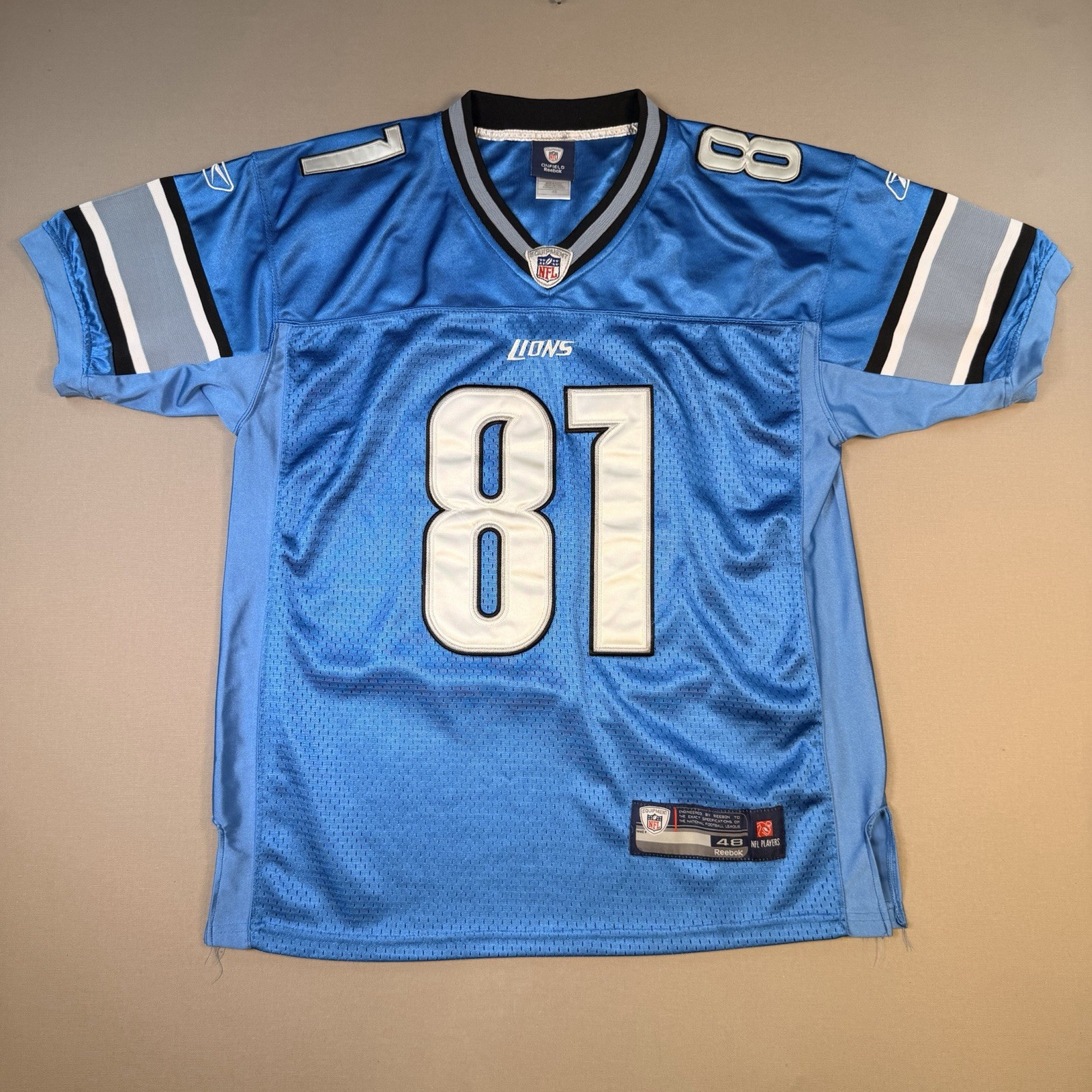 Vintage Calvin Johnson Detroit Lions Reebok On Field NFL Jersey #81 Size 48 Sewn Vintage Calvin Johnson Detroit Lions Reebok On Field NFL Jersey #81 Size 48 Sewn