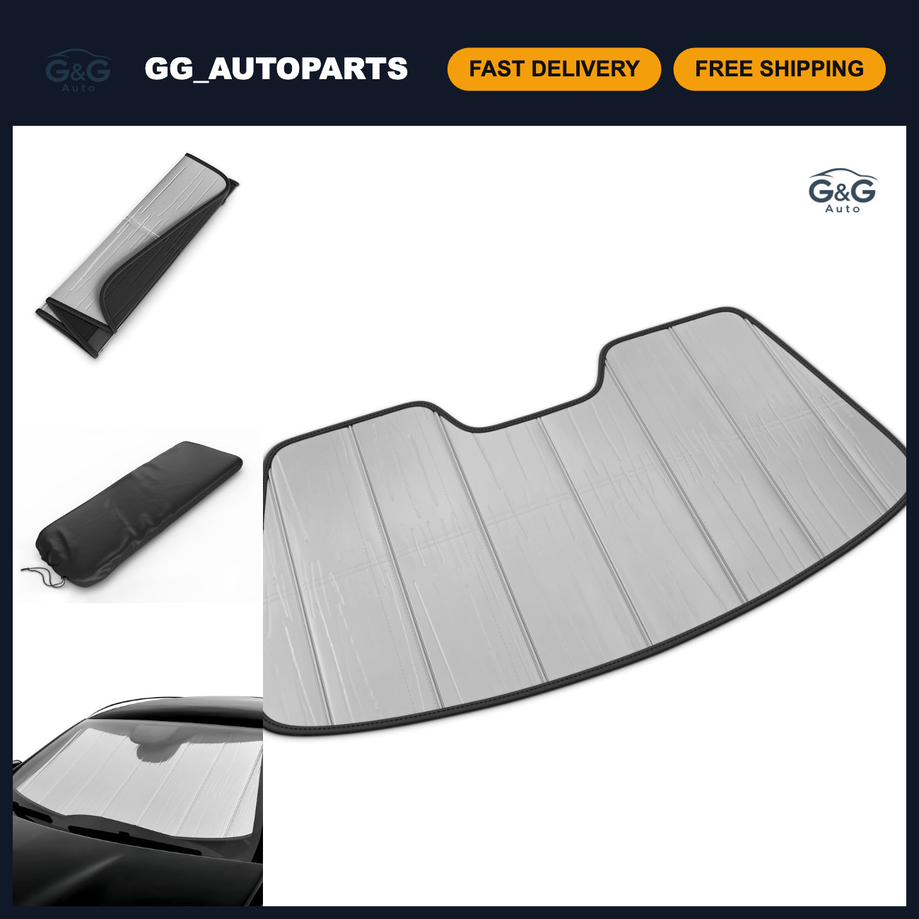 Foldable Sunshade for 2010-2016 Cadillac SRX | Metal Reinforced, Space-Saving, C Foldable Sunshade for 2010-2016 Cadillac SRX | Metal Reinforced, Space-Saving, C