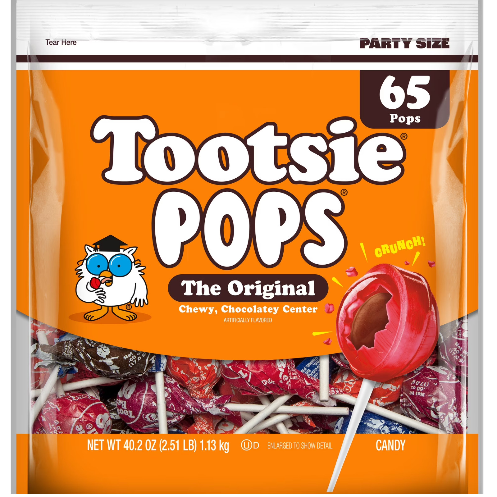 Tootsie Pops, Assorted Peanut Free and Gluten Free Lollipops, 65 Count