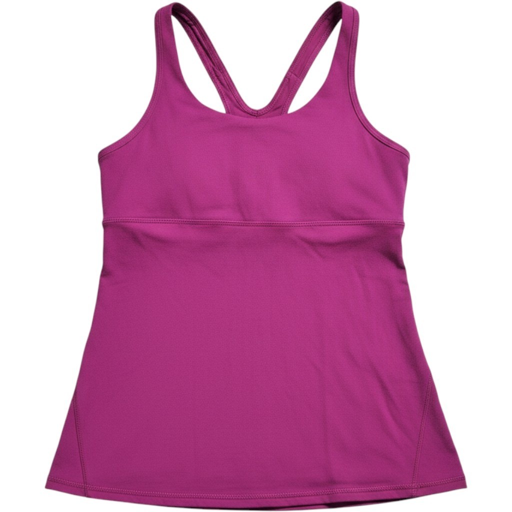 Lululemon Athletica Womens Size 6 Magenta Purple Racerback Tank Top Mesh Cutout