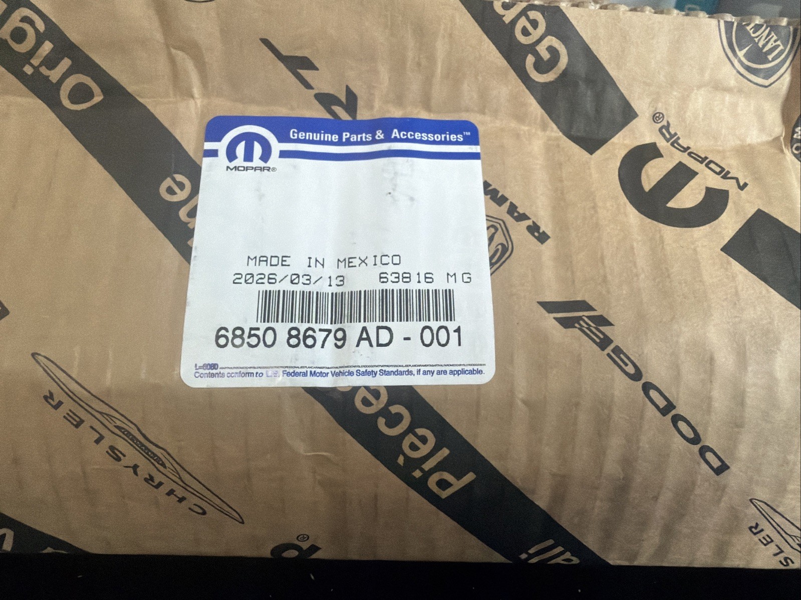 Genuine Mopar Steering Damper Right Hand Drive 68508679AD 22-26 Jeep Wrangler