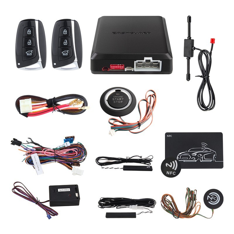 Easyguard PKE car alarm kit remote engine starter push button start auto lock