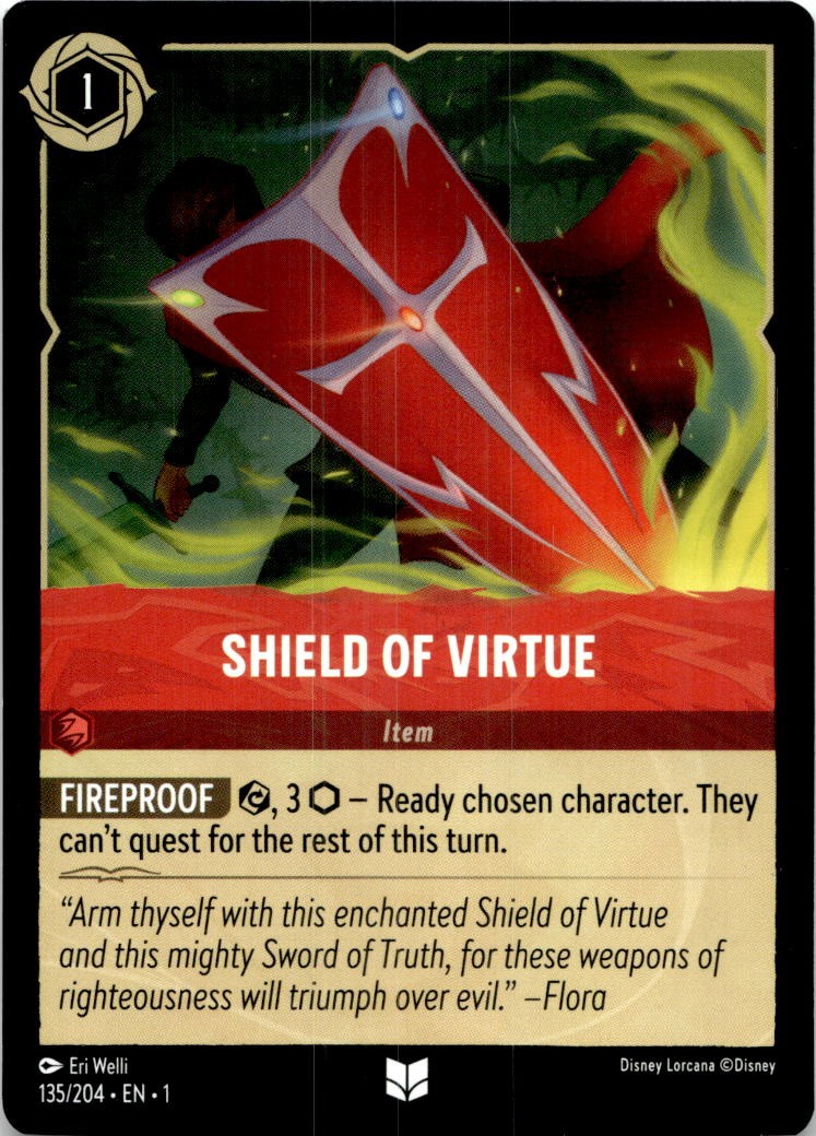 Shield of Virtue 135/204 Uncommon The First Chapter Lorcana Near Mint Shield of Virtue 135/204 Uncommon The First Chapter Lorcana Near Mint