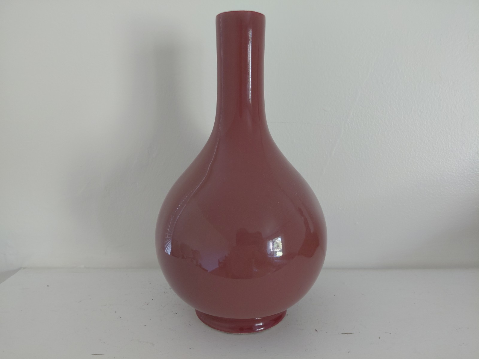 ⭕️Fine 19th Century Chinese Export Bottle Vase, Oxblood, Sang de Boeuf ⭕️Fine 19th Century Chinese Export Bottle Vase, Oxblood, Sang de Boeuf
