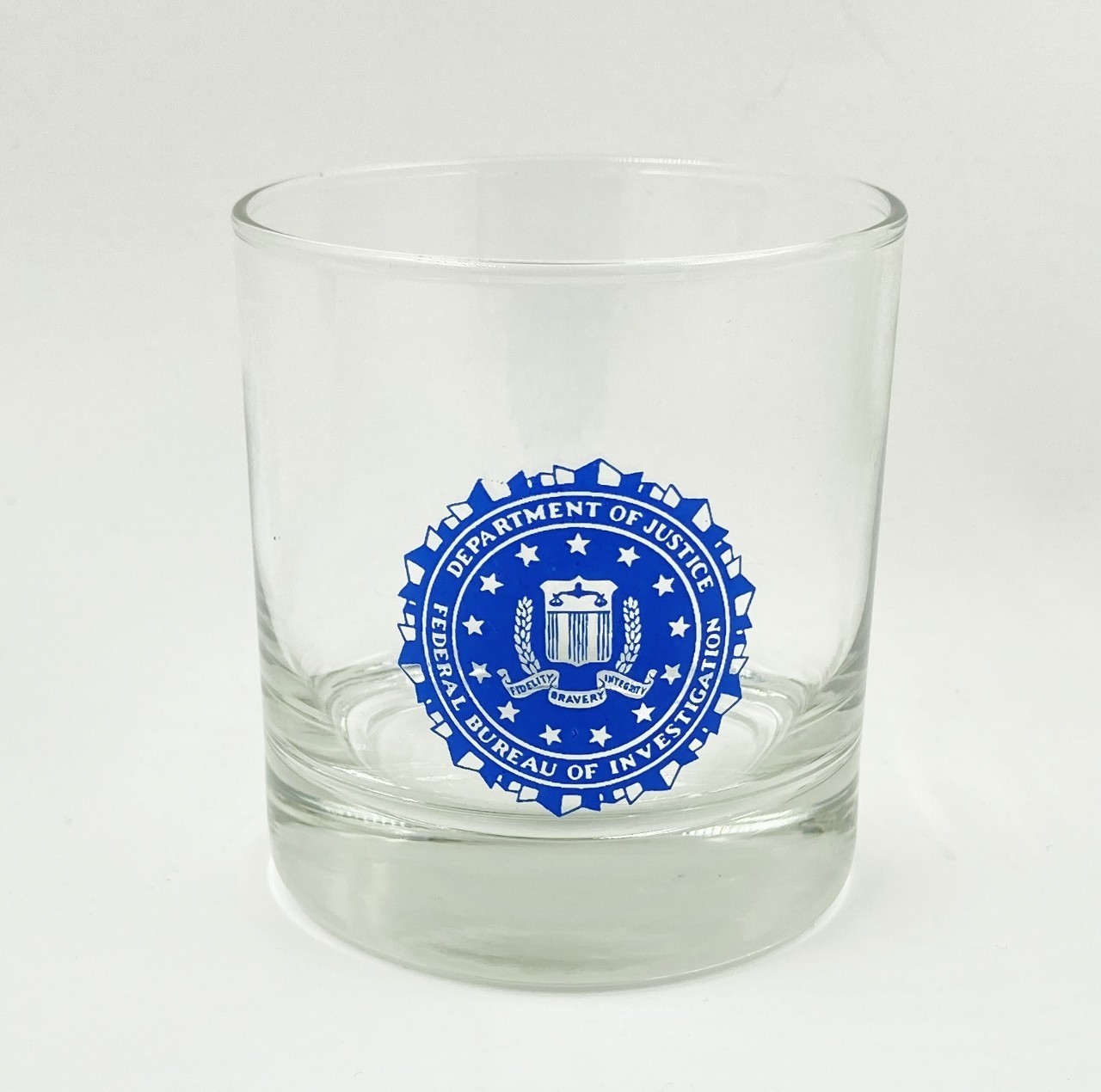 VINTAGE DEPARTMENT JUSTICE FEDERAL BUREAU INVESTIGATION ROCKS WHISKEY GLASS F31