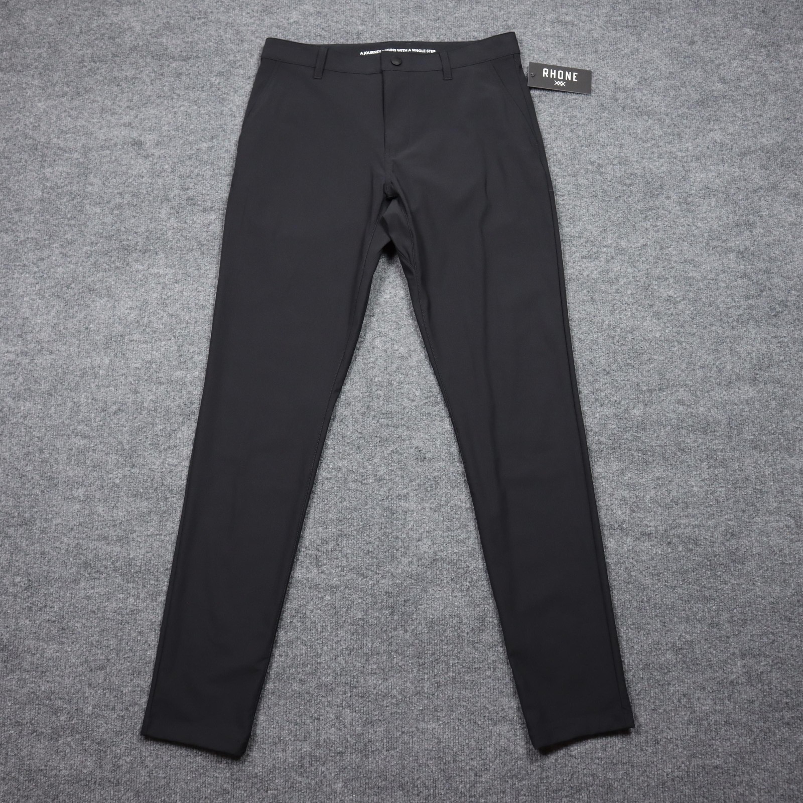 Rhone Commuter Pants Mens 31x33 Black Skinny Flex-Knit Ultra Slim Stretch Chino