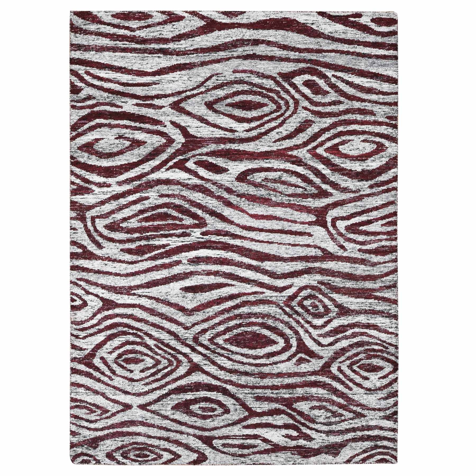 9'x11'7'' Ivory Man Made Silk Hand Knotted Tree Bark Design Oriental Rug R80816 9'x11'7'' Ivory Man Made Silk Hand Knotted Tree Bark Design Oriental Rug R80816