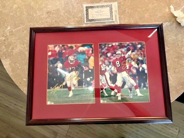 SF49ers Steve Young & Jerry Rice Autographed Framed Photos - Gold Sharpies w/COA SF49ers Steve Young & Jerry Rice Autographed Framed Photos - Gold Sharpies w/COA