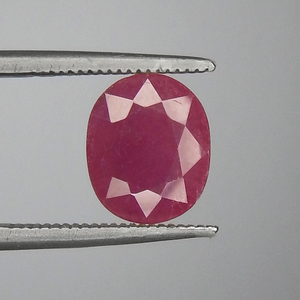 3.7ct Burmese Red Ruby Natural Earth Mined Faceted Oval