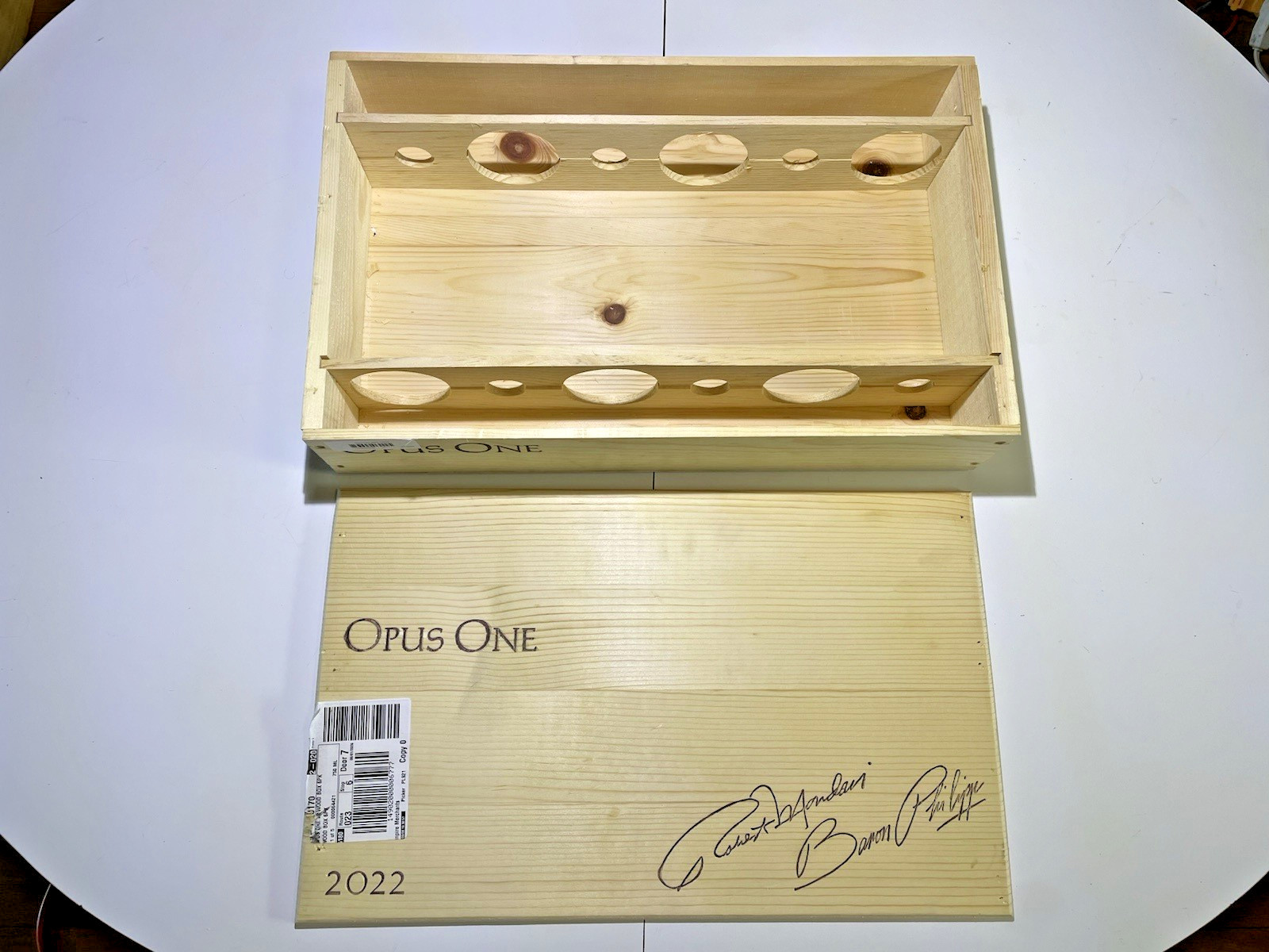 Opus One 2022 Wooden Wine Crate Box Mondavi Rothschild Napa Valley with Lid