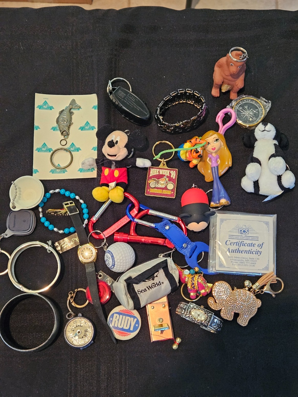 Vintage Junk Drawer Lot Daytona Bike Week 99 Brass Tag Timex Watch Rudy Pin Vintage Junk Drawer Lot Daytona Bike Week 99 Brass Tag Timex Watch Rudy Pin