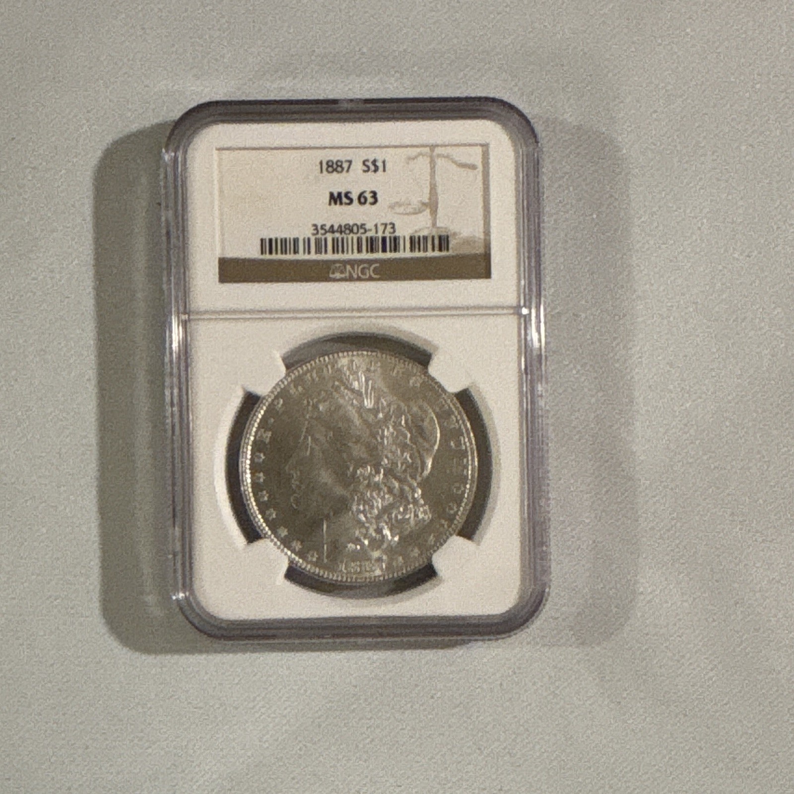 1187 MS63 Morgan Silver Dollar. NGC Graded 1187 MS63 Morgan Silver Dollar. NGC Graded