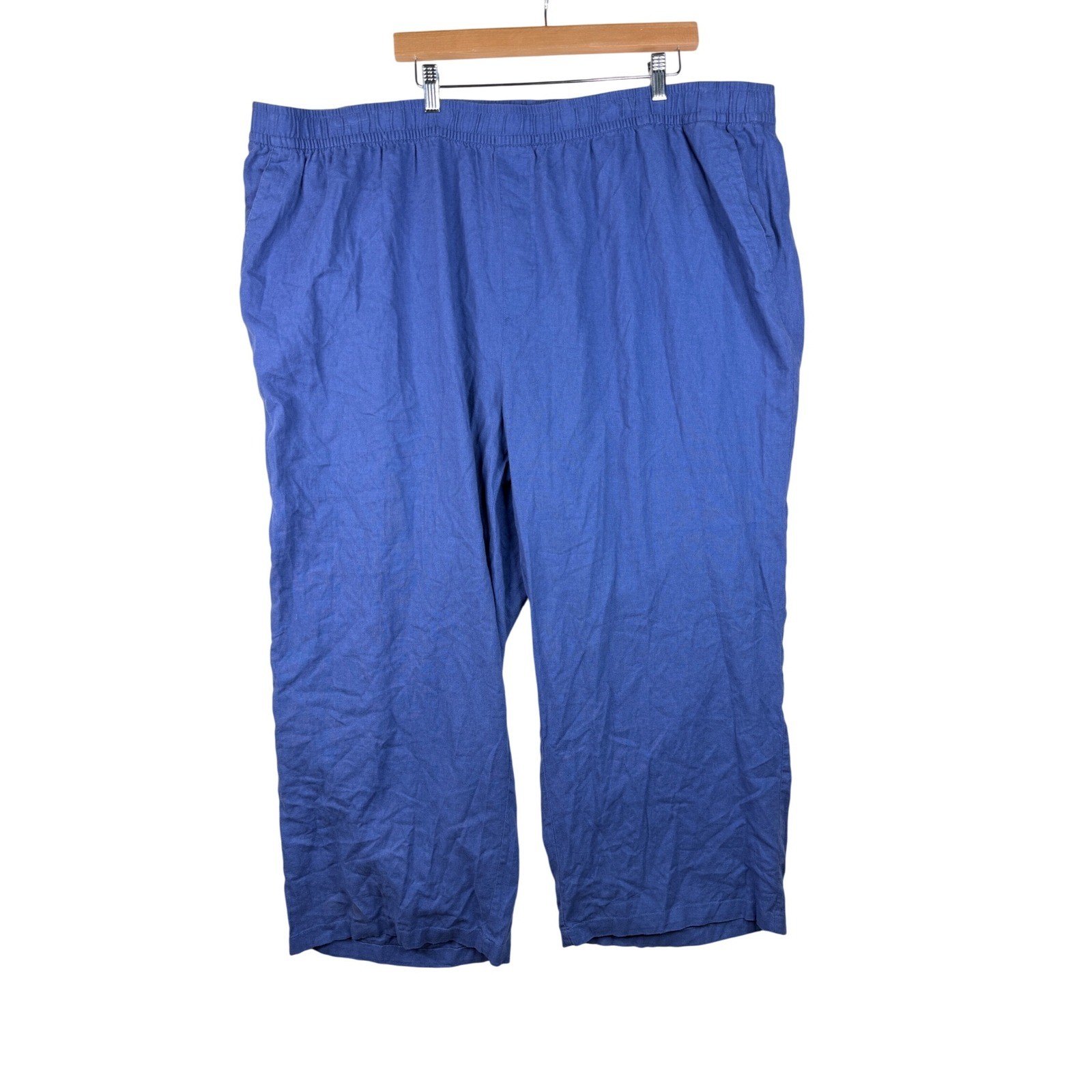 New Old Navy Linen Blend High Rise Elastic Pull On Pants size 4X Blue New Old Navy Linen Blend High Rise Elastic Pull On Pants size 4X Blue