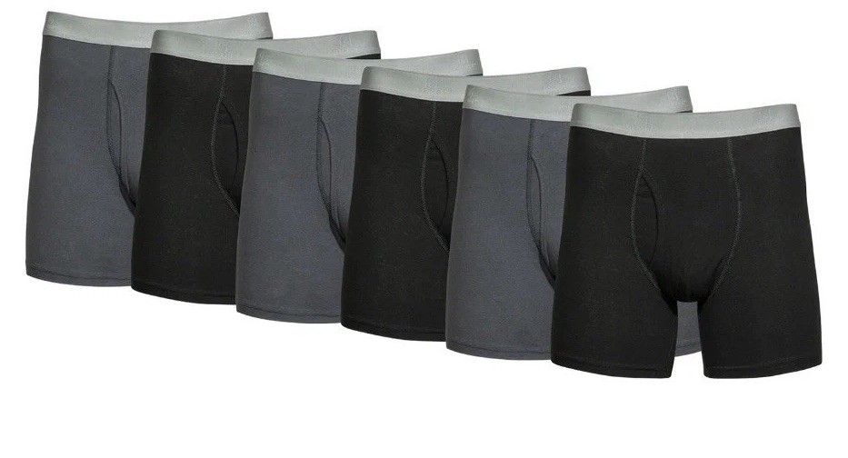 Mens George (6) Pack Black & Gray Stretch Boxer Brief Size: Medium (32-24) NWT Mens George (6) Pack Black & Gray Stretch Boxer Brief Size: Medium (32-24) NWT
