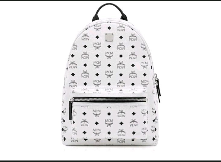 MCM Stark Backpack WHITE/BLACK - LARGE/FULL SIZE MCM Stark Backpack WHITE/BLACK - LARGE/FULL SIZE