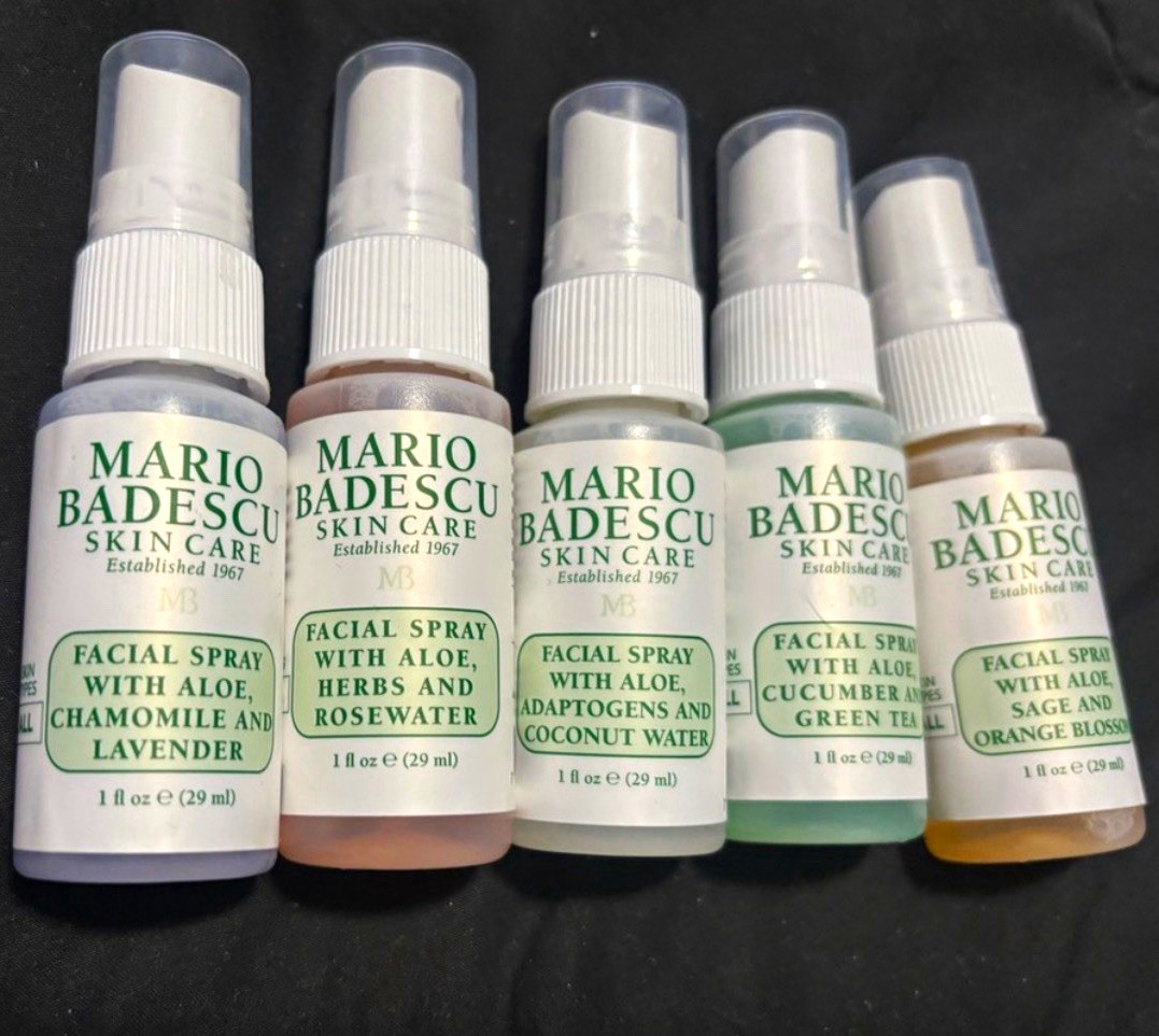 Mario Badescu Facial Spray Set Travel Size 5x1 fl oz Chamomile Lavender Rose Mario Badescu Facial Spray Set Travel Size 5x1 fl oz Chamomile Lavender Rose