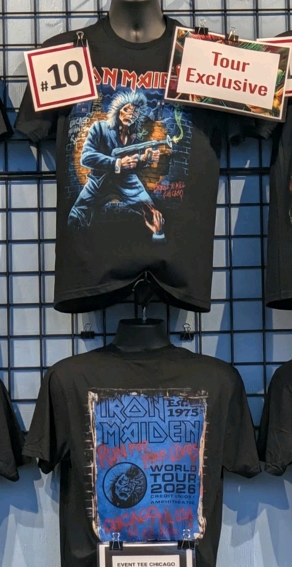 OFFICIAL Ready To Ship Iron Maiden 2026 Chicago T Shirt From Concert XL OFFICIAL Ready To Ship Iron Maiden 2026 Chicago T Shirt From Concert XL