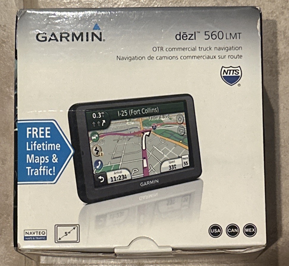 Garmin dezl 560LMT OTR Commercial Truck Navigation Blue Tooth Video Input Tested