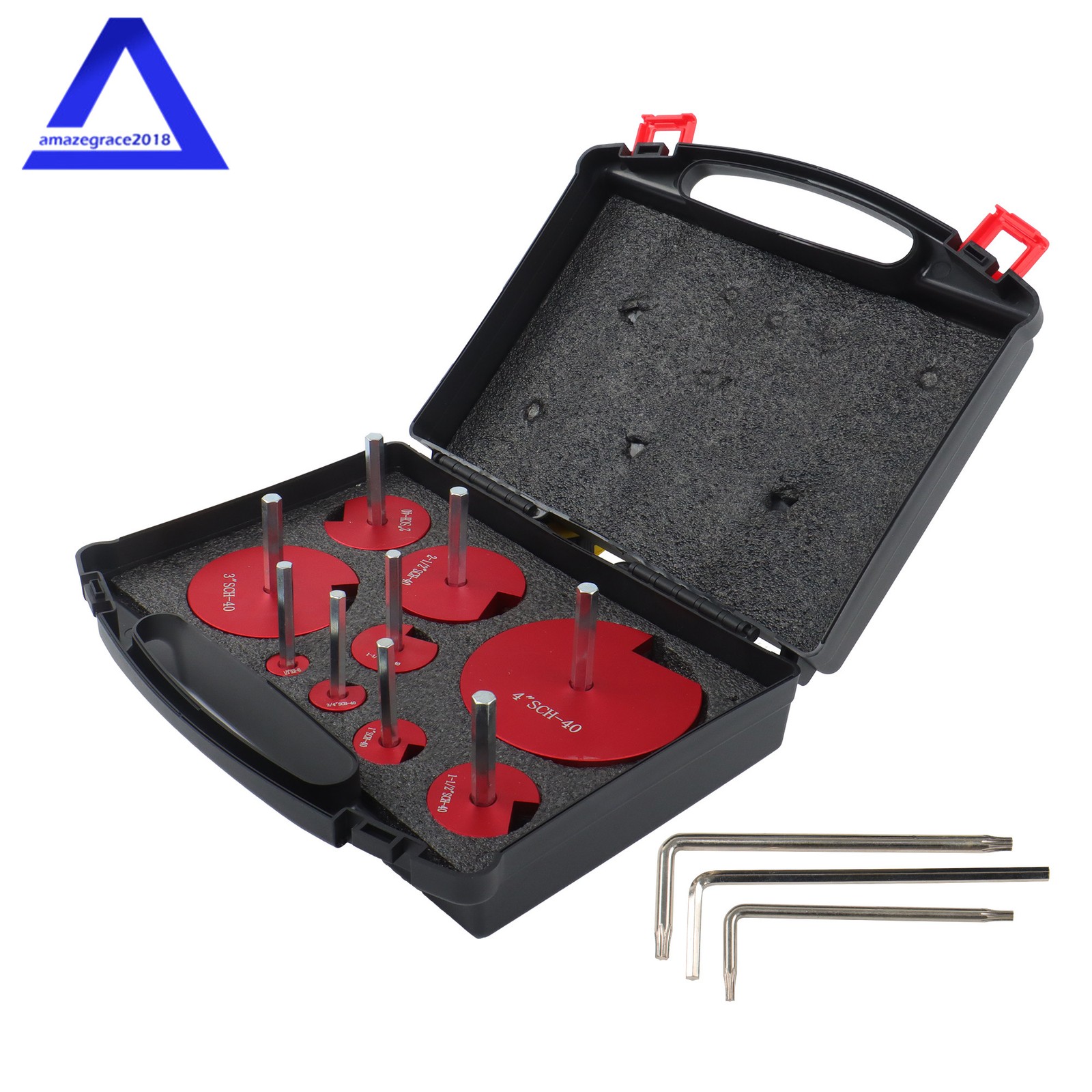 9Pcs PVC Fitting Pipe Reamer Tool Kit Hub Socket Saver Set  w/ 1/2