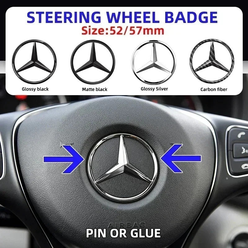 ABS 3D Badge For Mercedes Benz Car Steering Wheel Center Emblem caps ABS 3D Badge For Mercedes Benz Car Steering Wheel Center Emblem caps
