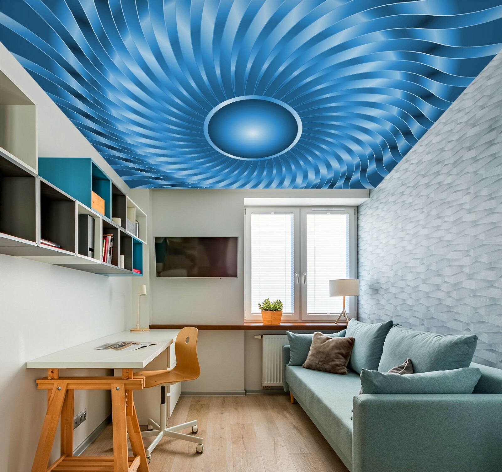 3D Blue Texture NA121 Ceiling WallPaper Murals Wall Print Decal AJ US Fay
