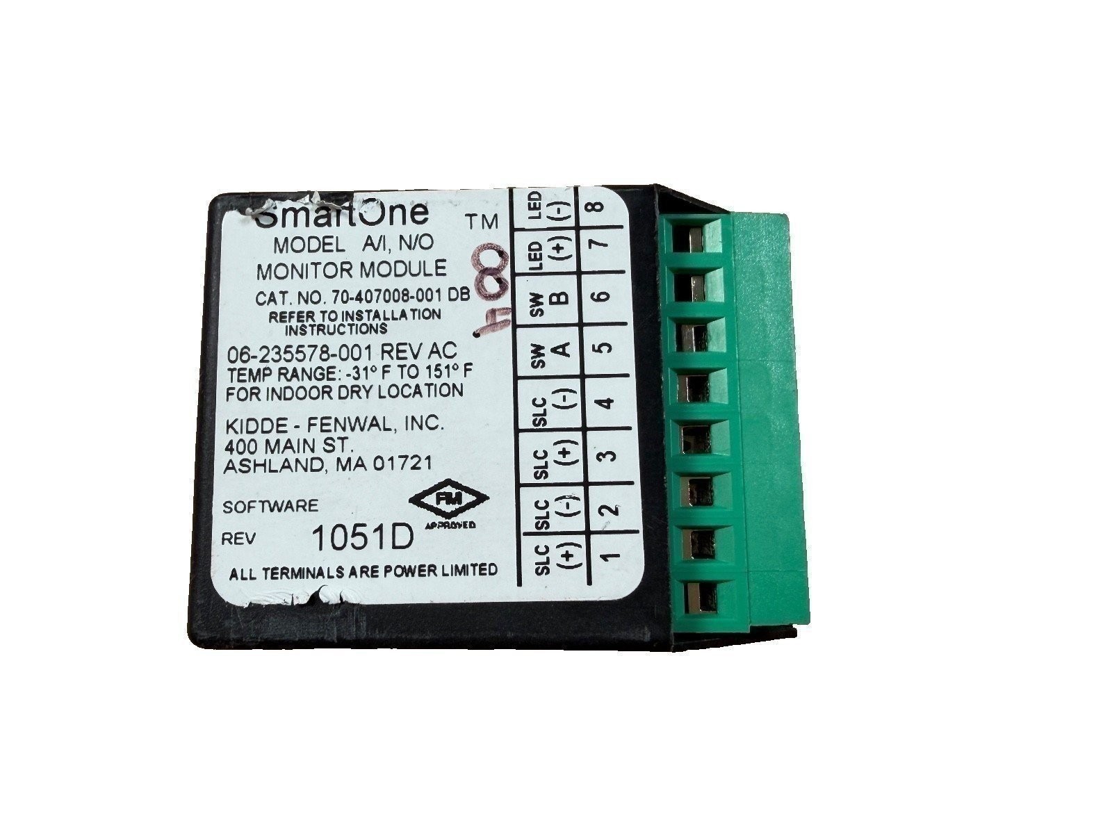 Kidde-Fenwal A/I 70-407008-001 DB SmartOne Monitor Module