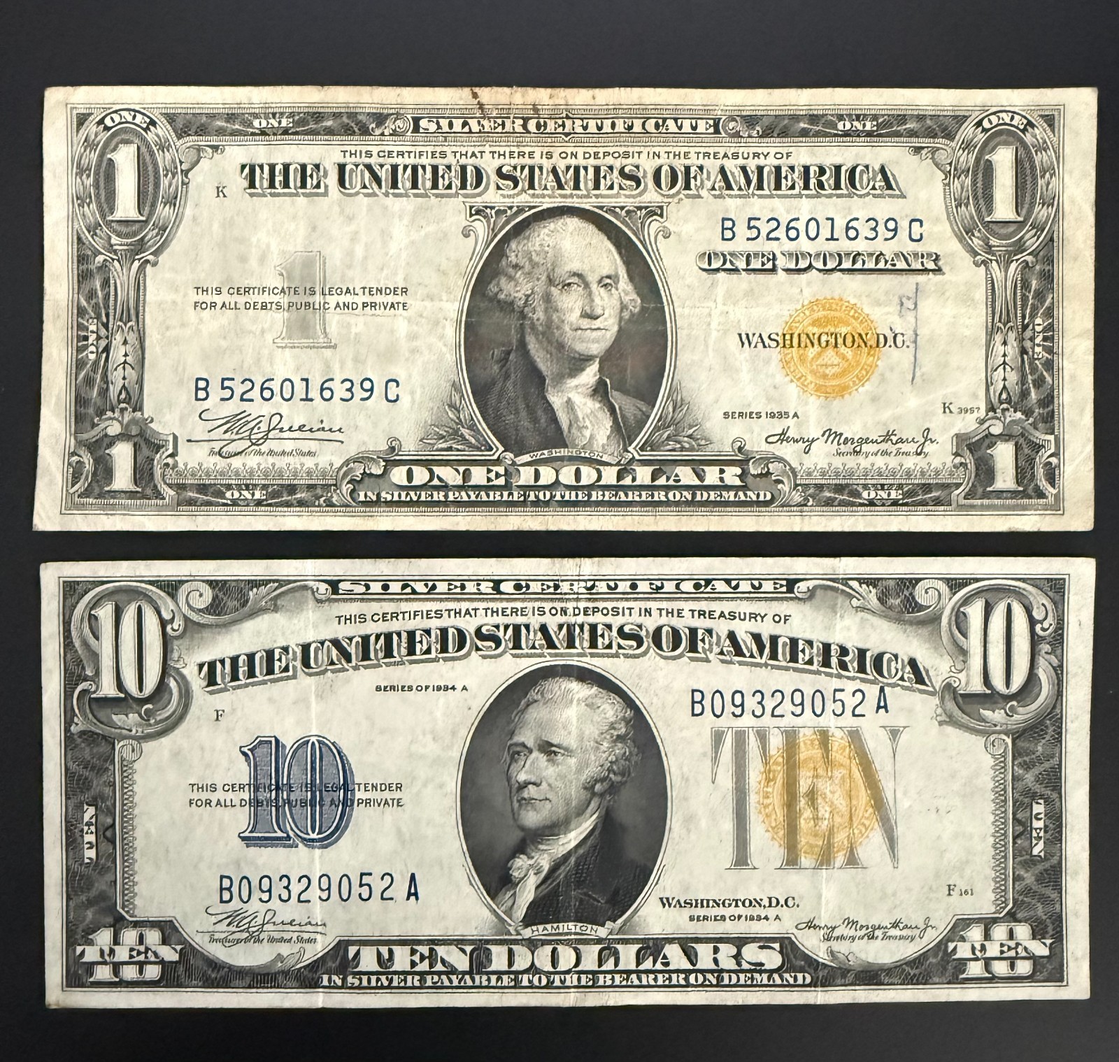 (2) WW2 North African Notes 1935A $1 and 1934A $10