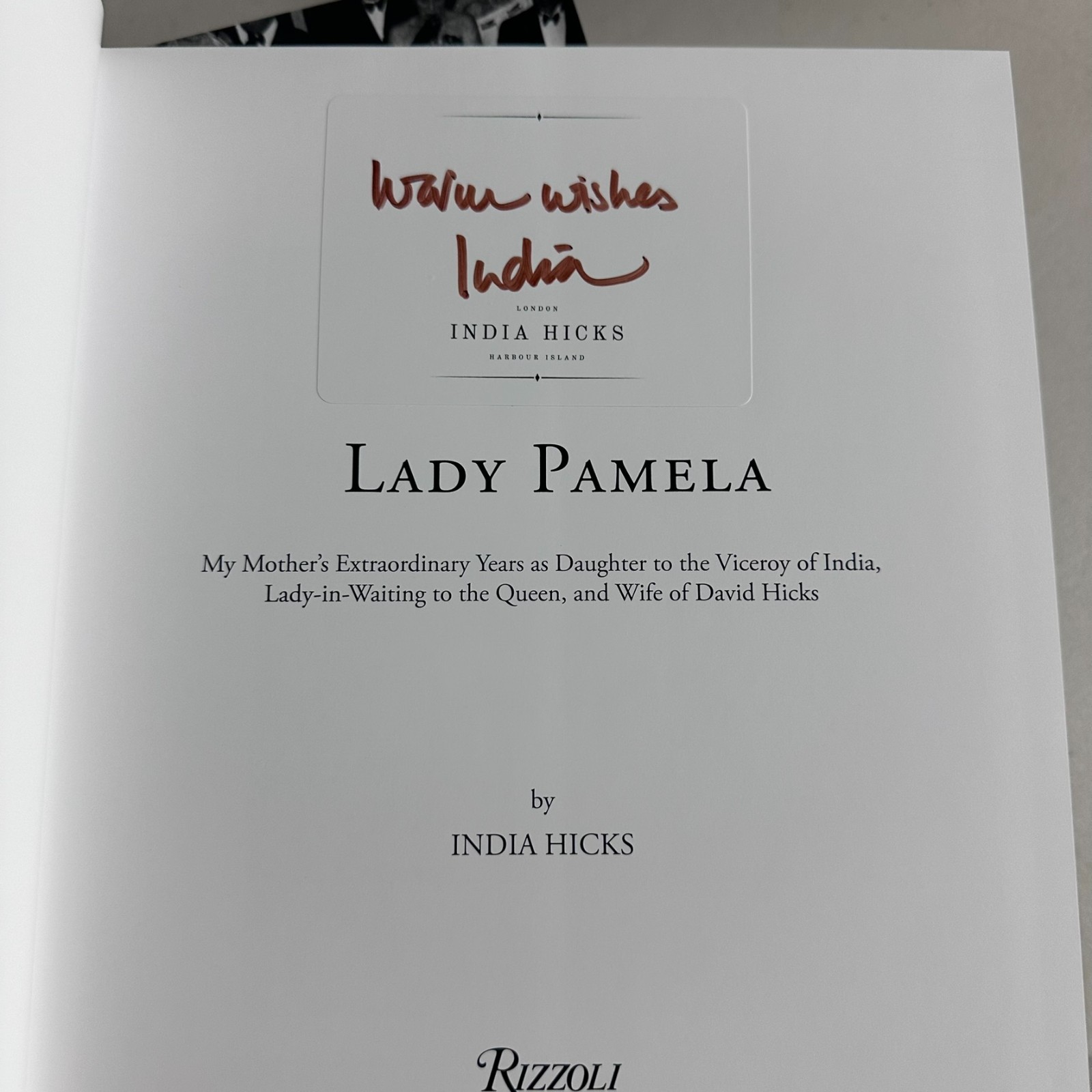Lady Pamela by India Hicks SIGNED Autographed Hardcover Bookplate British Royalt Lady Pamela by India Hicks SIGNED Autographed Hardcover Bookplate British Royalt