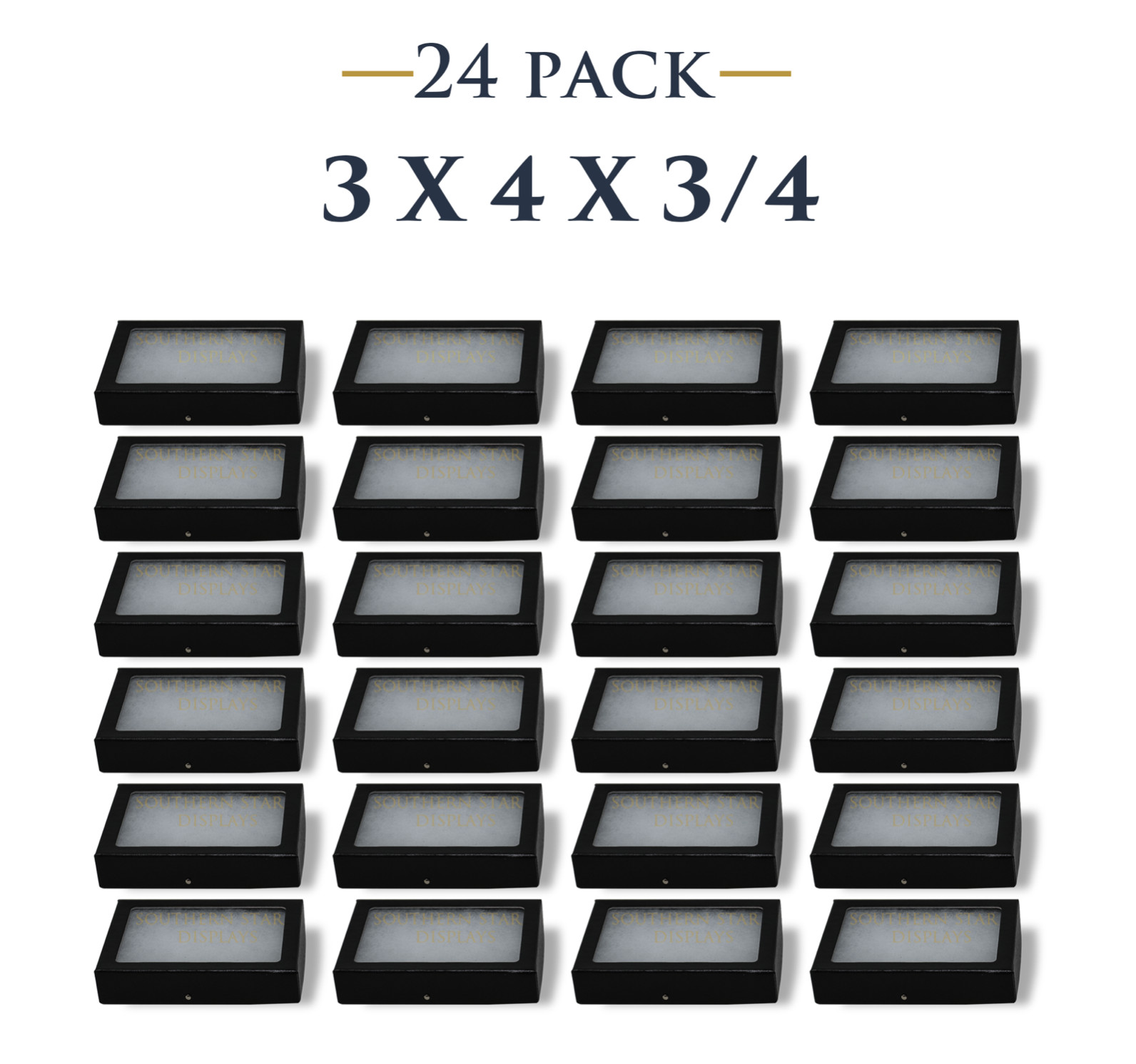 24 Pack of 3 x 4 x 3/4 Riker Display Cases Boxes for Collectibles, Arrowheads