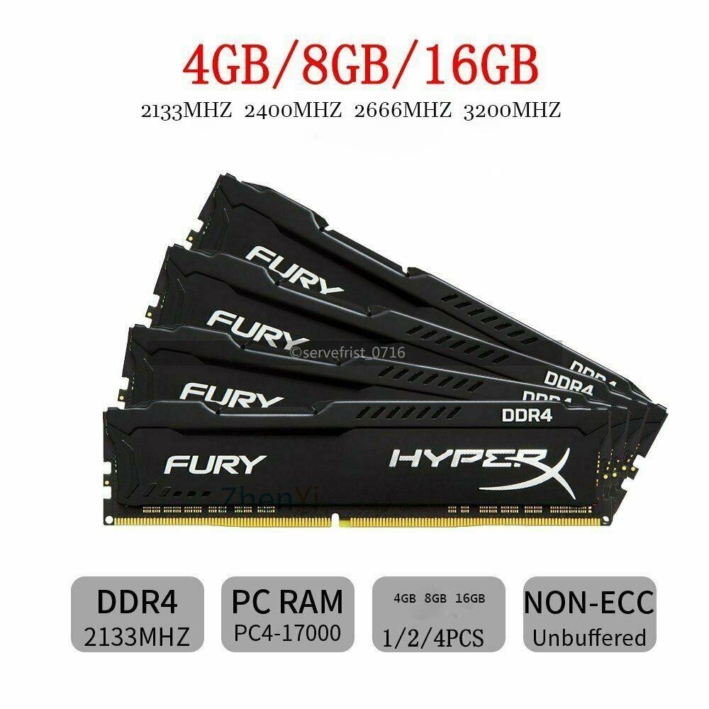 DDR4 4GB/8GB/16GB/32GB 3200 2666 2400 2133 MHz DIMM Desktop Memory 288-pin Lot