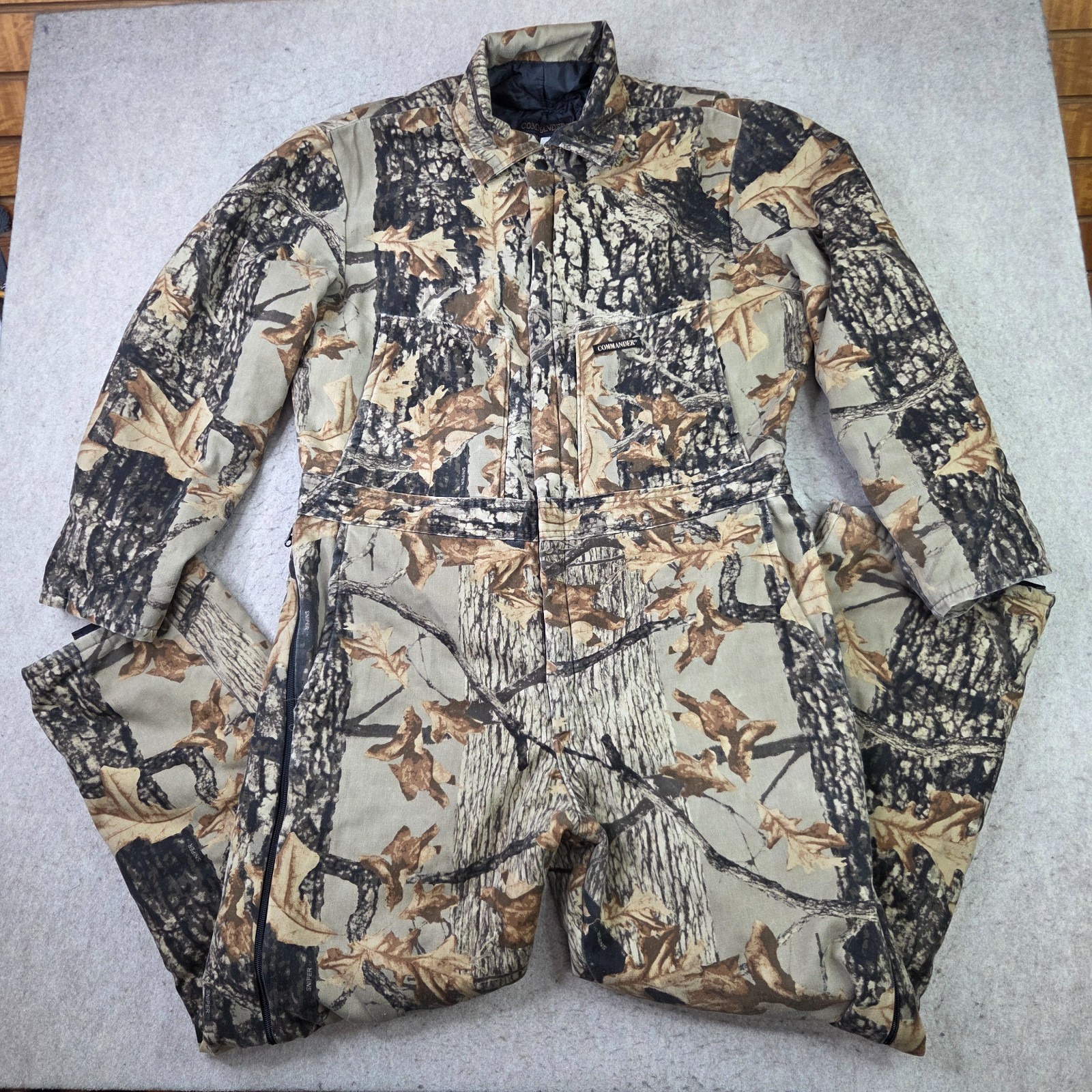 Commander Men’s L Sportsman Camo Coveralls Insulated Hunting Jumpsuit Full Zip