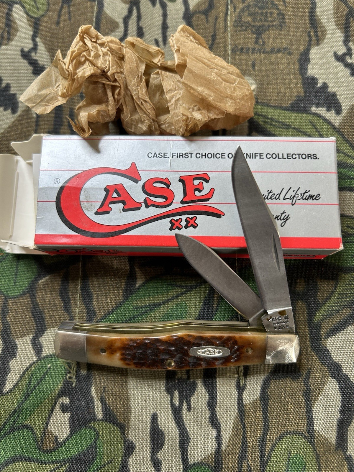 CASE 1991 BONE 2 Blade Pocket KNIFE NEVER USED #62032 SS With Box And Papers CASE 1991 BONE 2 Blade Pocket KNIFE NEVER USED #62032 SS With Box And Papers