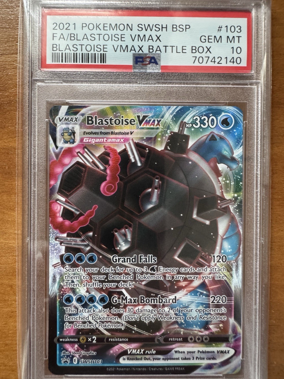 Pokemon Blastoise VMAX SWSH103 PSA 10 2021 SWSH Black Star Promo Holo Pokemon Blastoise VMAX SWSH103 PSA 10 2021 SWSH Black Star Promo Holo