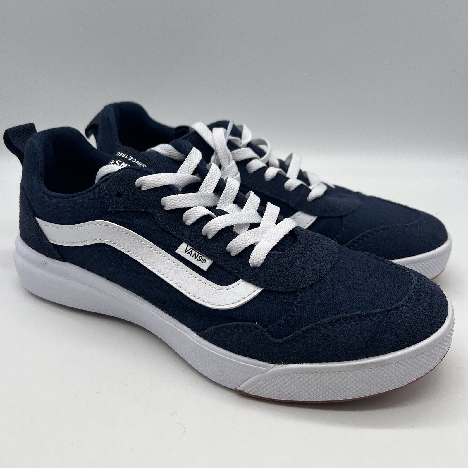 Vans Range Exp Navy/White Sneakers Suede Cavas Low Top Shoes Men\'s Size 9 NEW