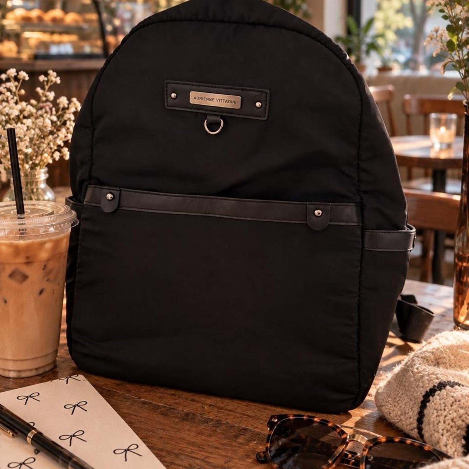 Adrienne vittadini black laptop backpack