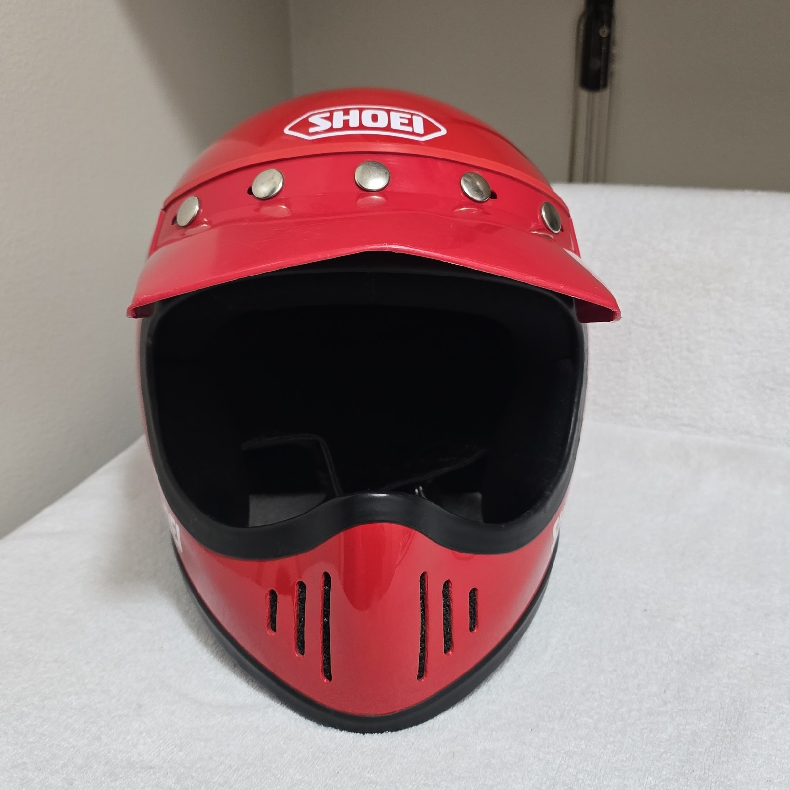 VTG 1984 Shoei EX-5 Motocross Helmet Red Size L 7 3/8-7 1/2 SNELL Display Only
