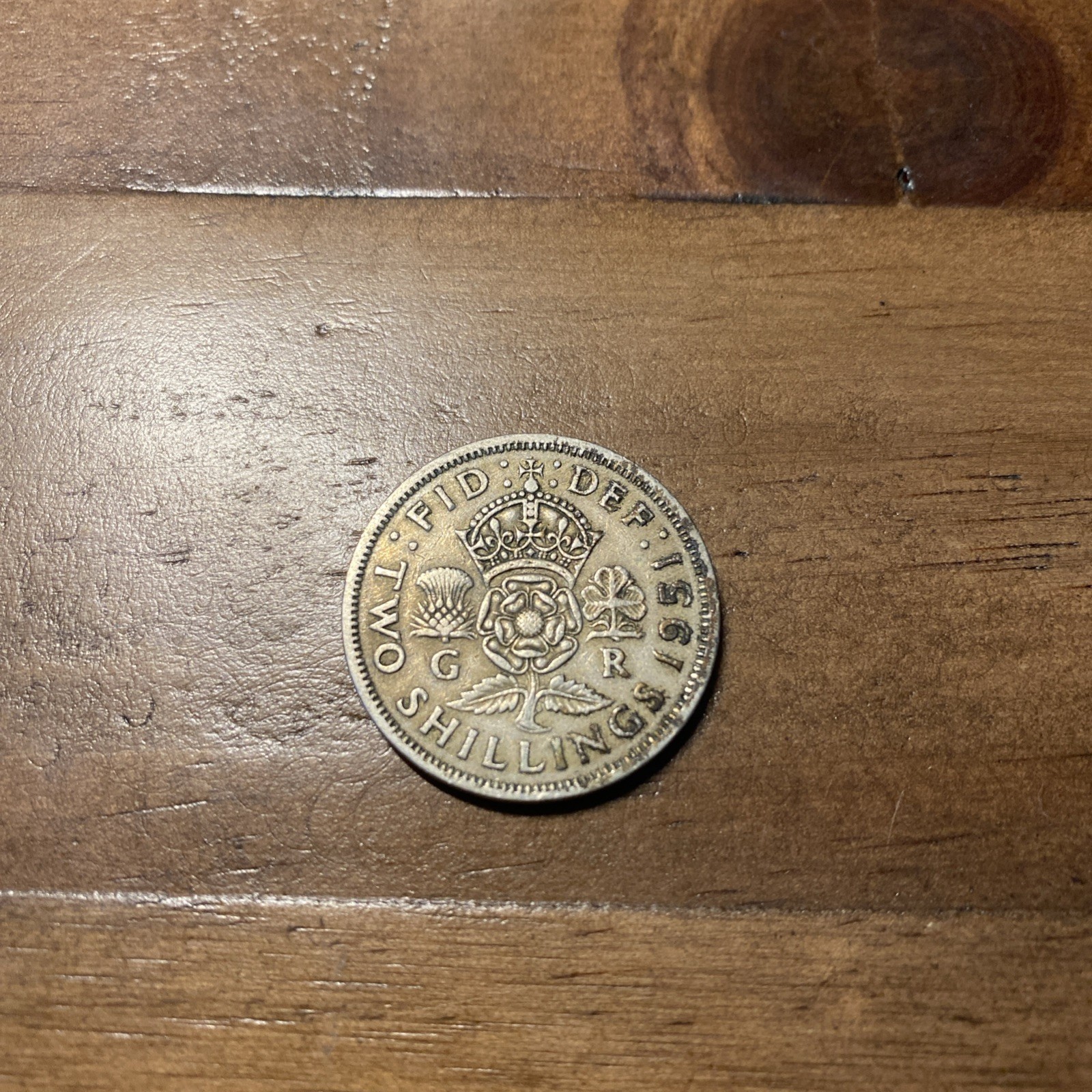 1951 Great Britain 2 Shillings Florin George VI King Coin KM#878 UK