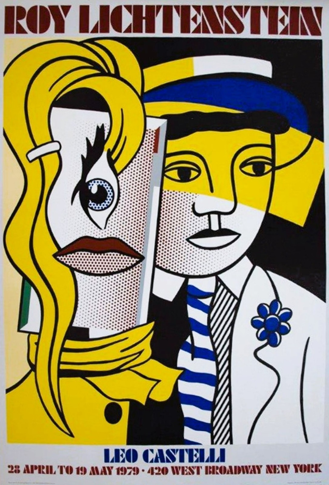 Roy Lichtenstein XL Vintage Poster 1979 | Leo Castelli NYC | Original Lithograph