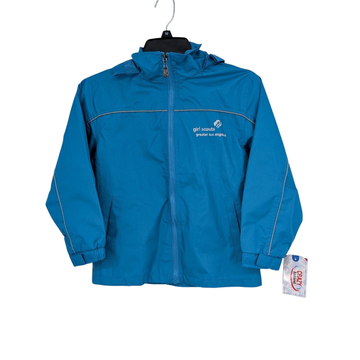 Girl Scouts Greater Los Angeles Youth Hooded Rain Jacket Water Repellent Large
