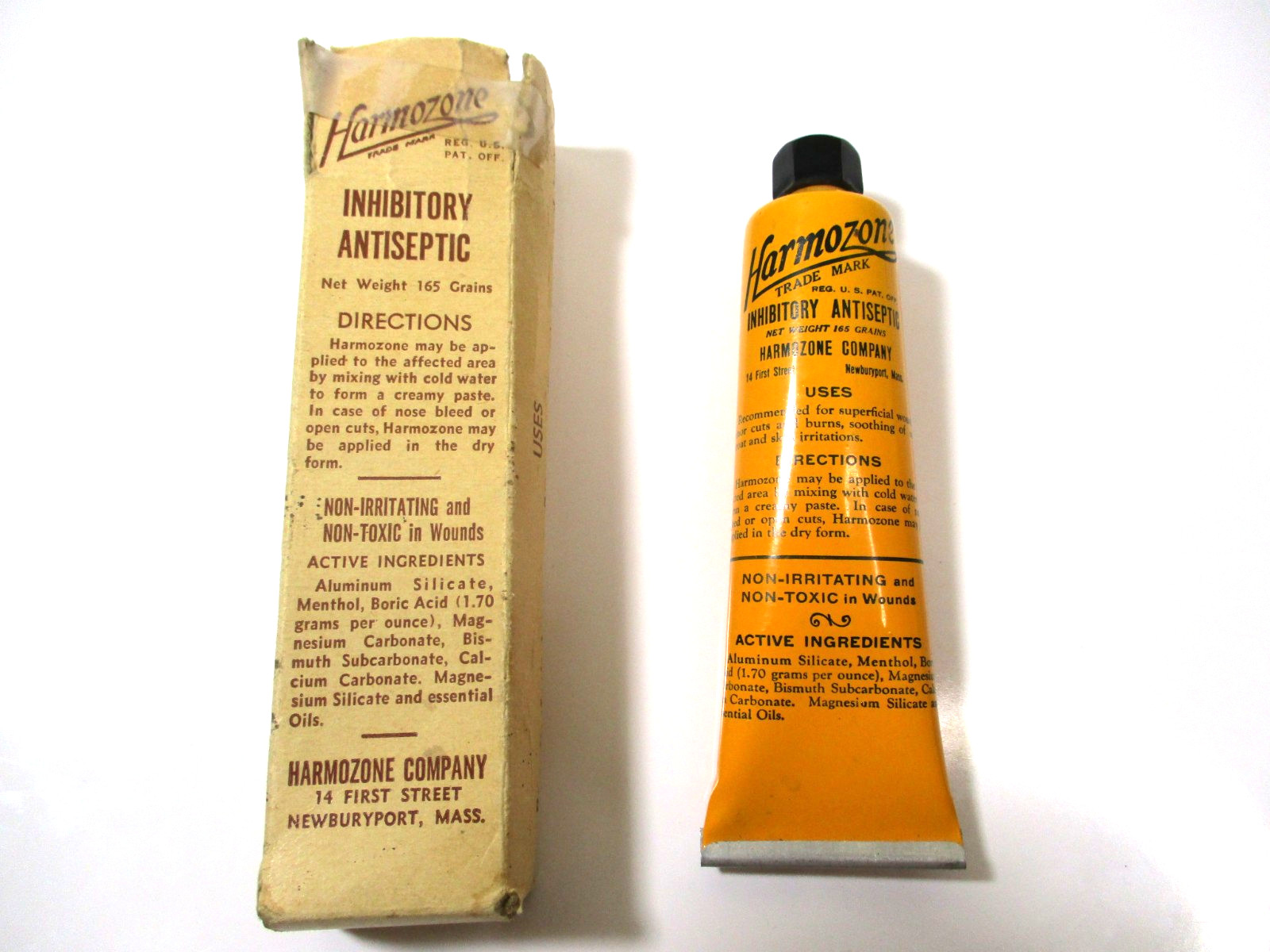 Vintage Harmozone Inhibitory Antiseptic Tube Original Box NOS Newburyport MA