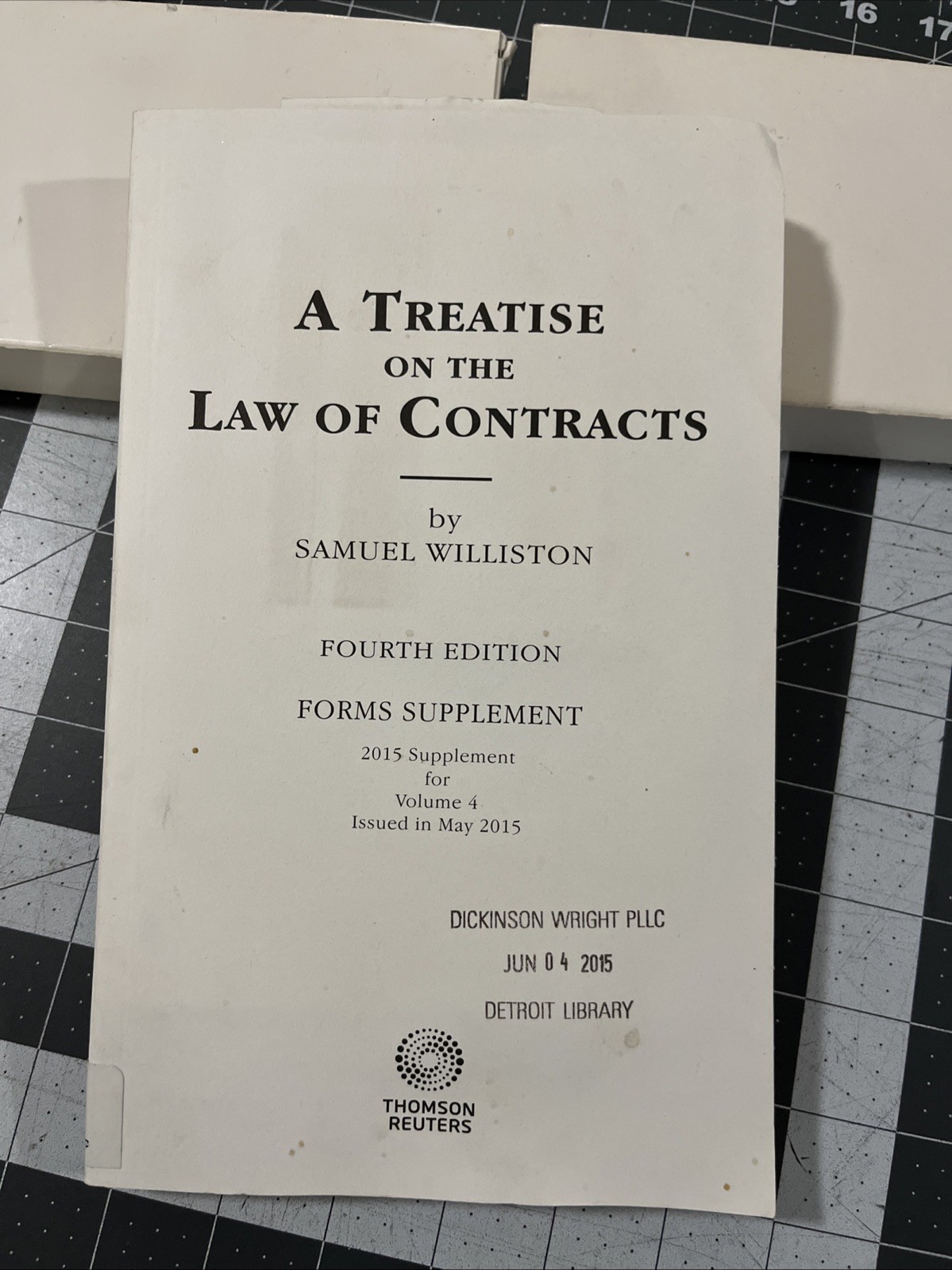 A Treatise On The Law Of Contracts Williston Forms Supplement 2015 Vol 4 Reuters