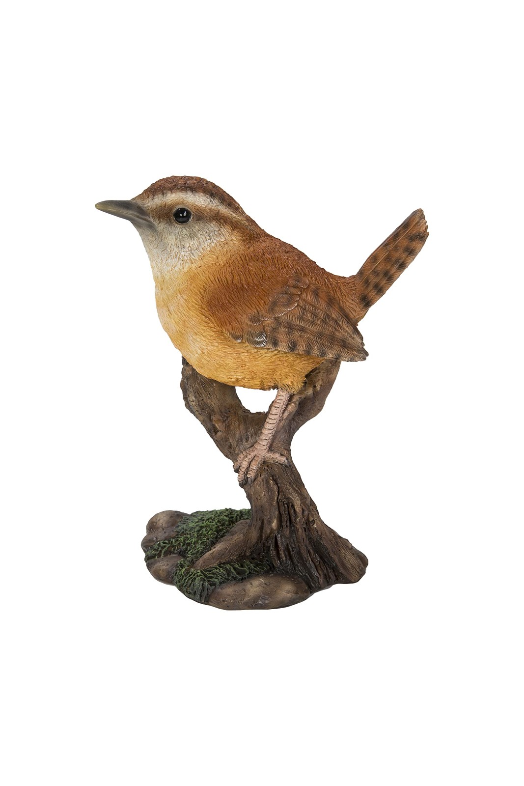 Hi-Line Gift Various Bird on Stump Statues (Carolina Wren)