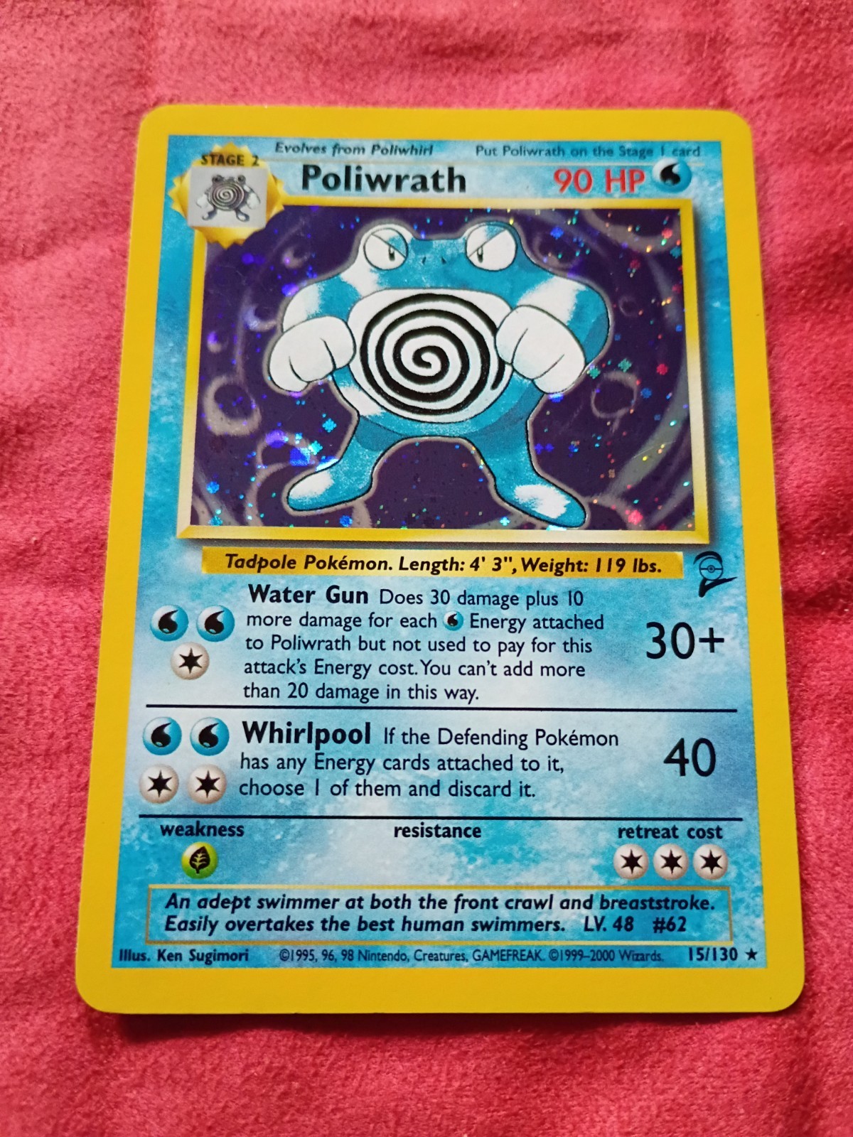 Poliwrath 15/130 Holo Rare Base Set 2 Pokémon TCG (2000)- LP Poliwrath 15/130 Holo Rare Base Set 2 Pokémon TCG (2000)- LP