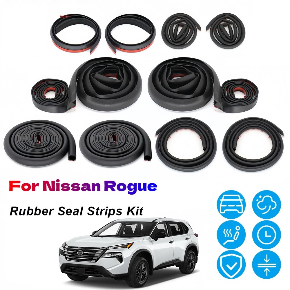 Door Rubber Seal Strips Weather Draft Wind Noise Reduction Kit For Nissan Rogue