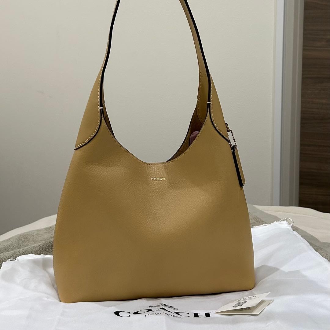COACH Brooklyn Shoulder Bag 28 Beige New from Japan