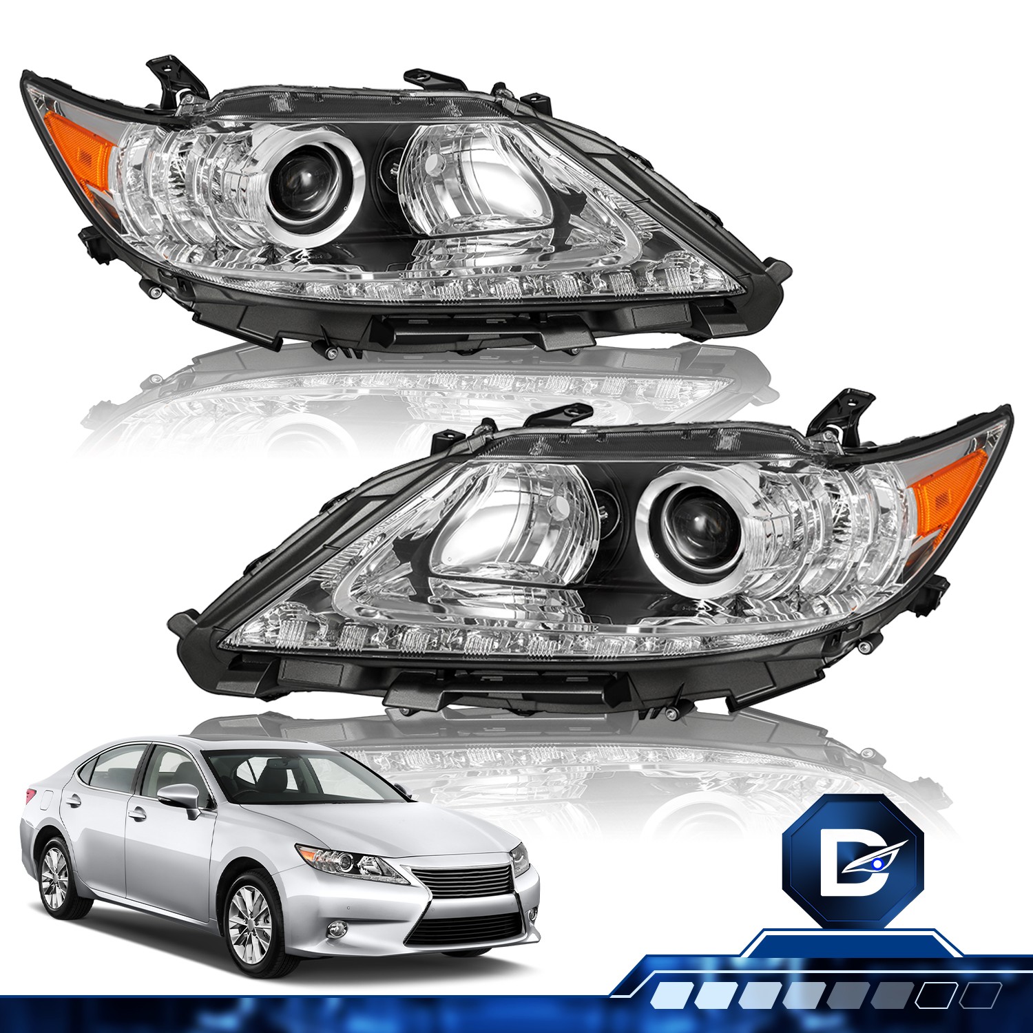 HALOGEN Headlights for 2013 2014 2015 Lexus ES350 ES300h Halogen Left+Right Lamp HALOGEN Headlights for 2013 2014 2015 Lexus ES350 ES300h Halogen Left+Right Lamp