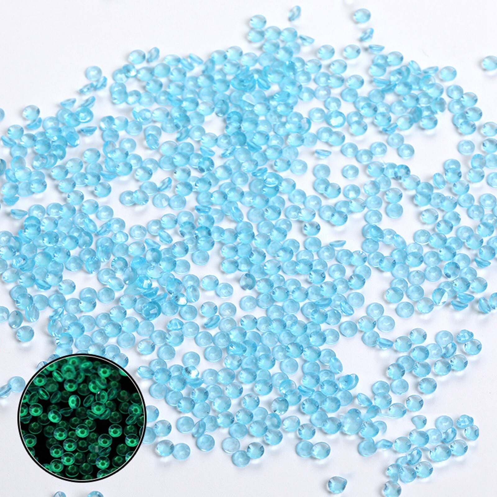 10,000pcs 3mm SS10 Glow in the Dark Flatback Resin Round Rhinestones Nail Art