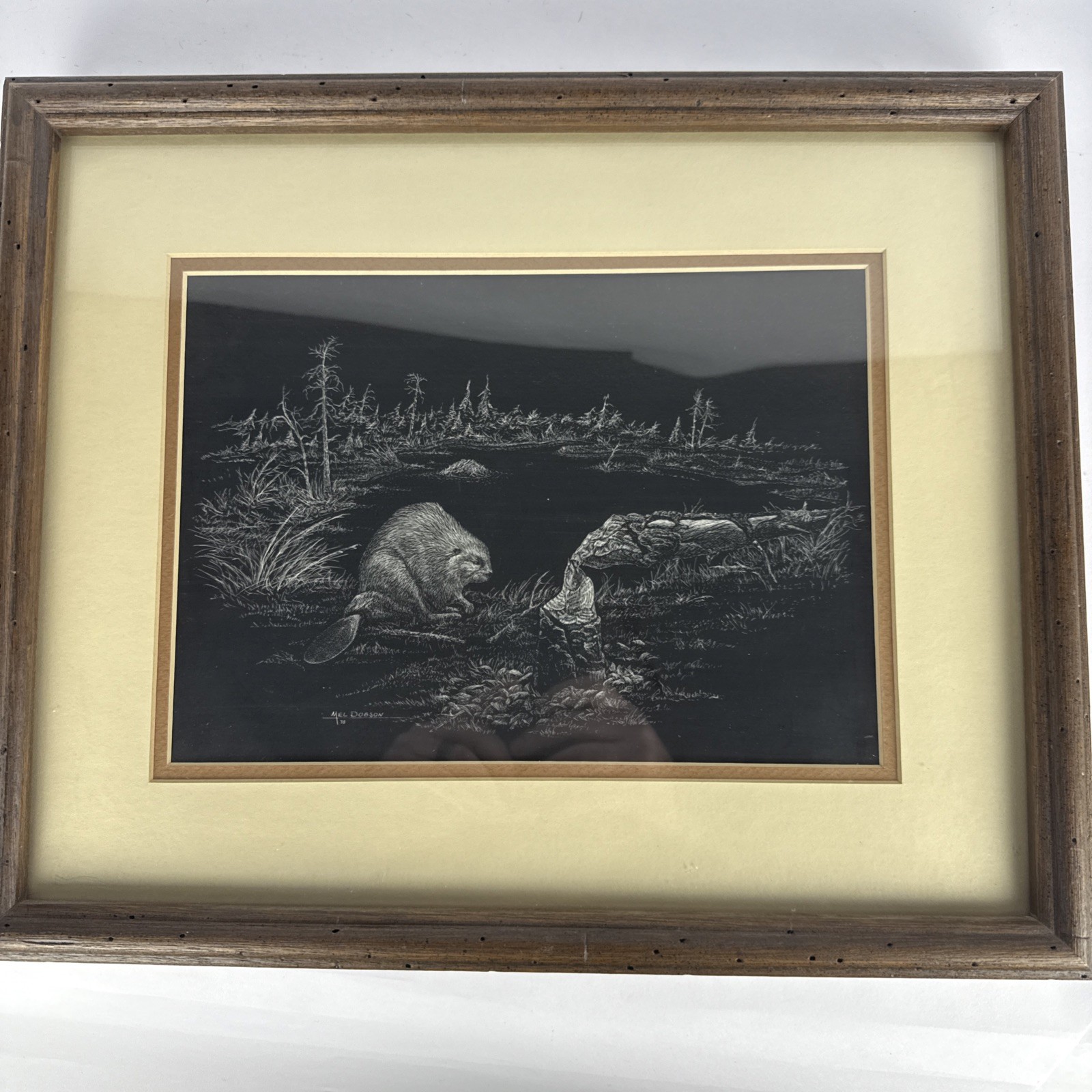 Original Mel Dobson Scratchboard Art \